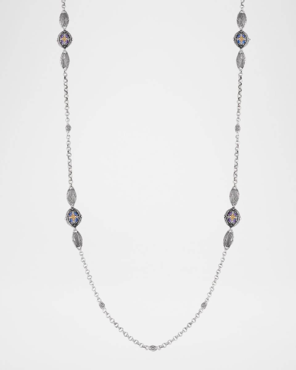 Kyma Amethyst and Swiss Blue Topaz Necklace